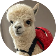 BACKPACA logo: the alpaca with his red backpack